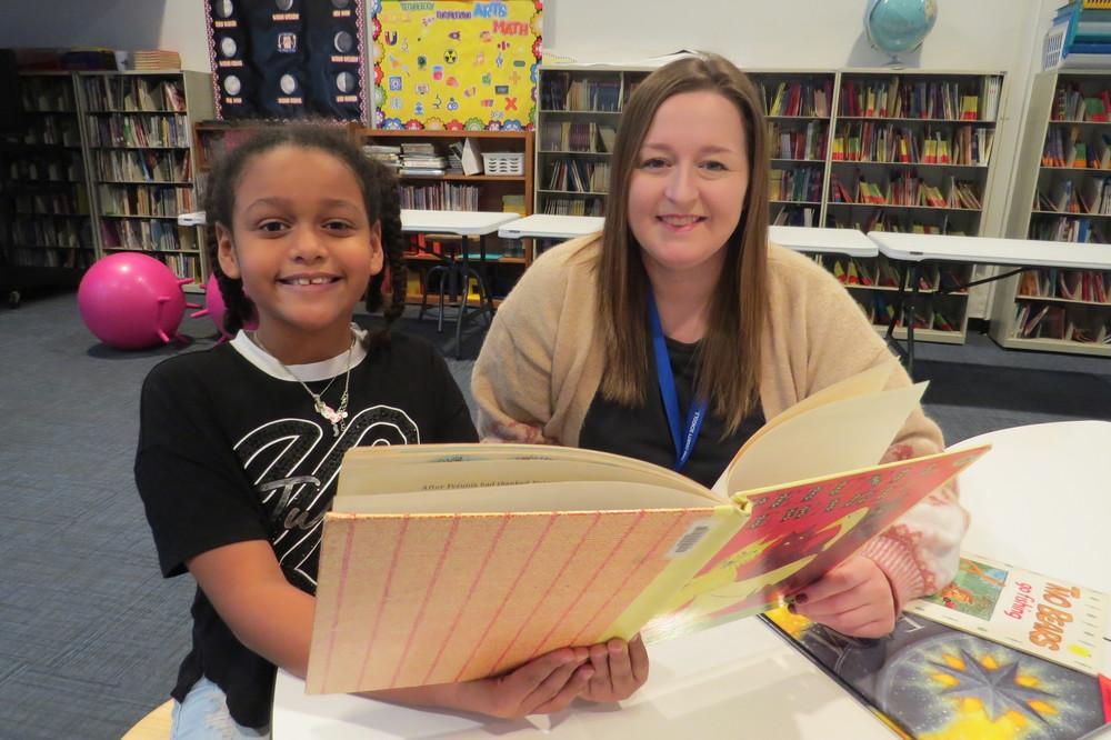 Photo: Madison and Ritchie Elementary School Counselor Abby Kurz is pictured with Ritchie Elementary School student Zaniah Daugherty.