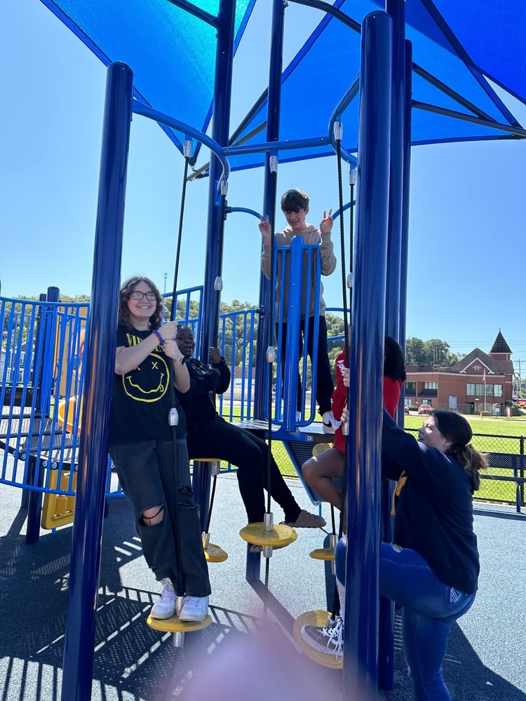 Bridge Street students are shown at the YMCA Playground in Elm Grove