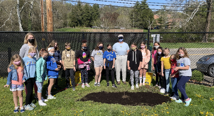 Woodsdale Students Planting a Tree